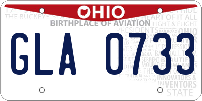 OH license plate GLA0733