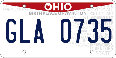 OH license plate GLA0735