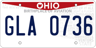 OH license plate GLA0736