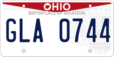 OH license plate GLA0744