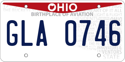 OH license plate GLA0746