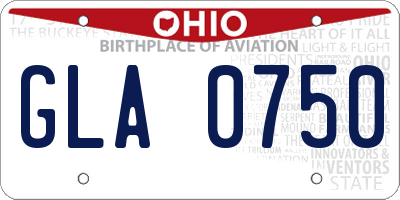OH license plate GLA0750