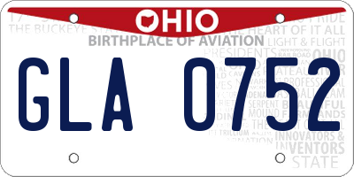 OH license plate GLA0752