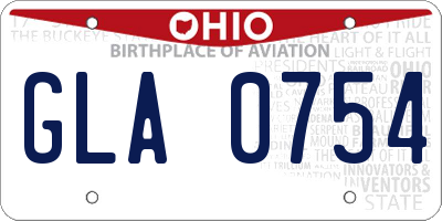 OH license plate GLA0754
