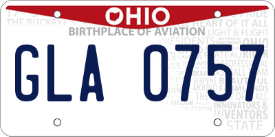 OH license plate GLA0757