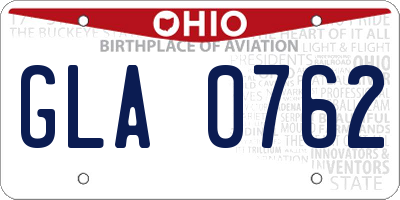 OH license plate GLA0762