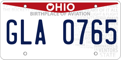 OH license plate GLA0765
