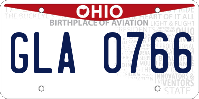 OH license plate GLA0766