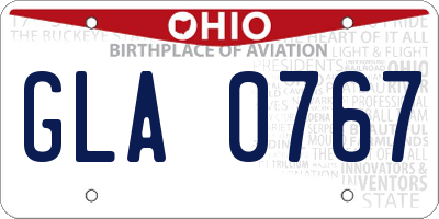 OH license plate GLA0767