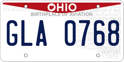 OH license plate GLA0768