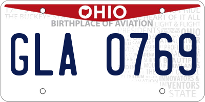 OH license plate GLA0769