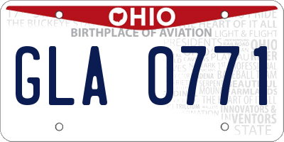 OH license plate GLA0771