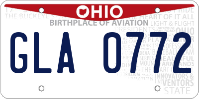OH license plate GLA0772