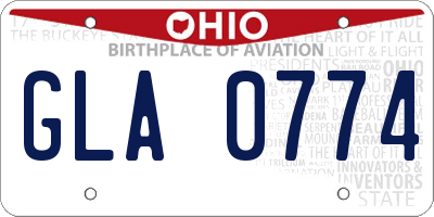 OH license plate GLA0774