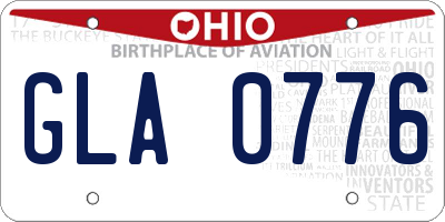 OH license plate GLA0776