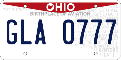 OH license plate GLA0777