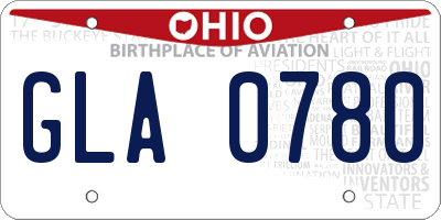 OH license plate GLA0780