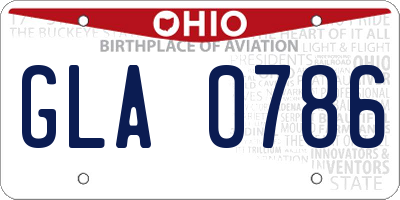 OH license plate GLA0786