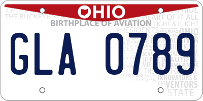OH license plate GLA0789