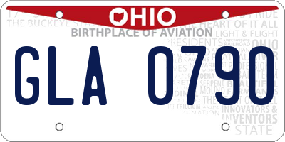 OH license plate GLA0790