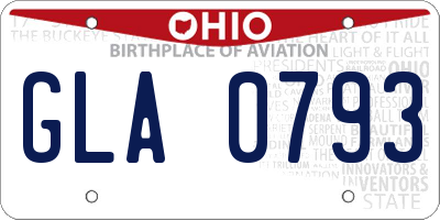OH license plate GLA0793