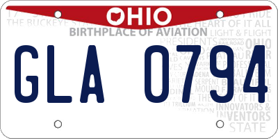 OH license plate GLA0794