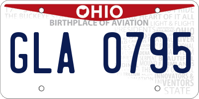 OH license plate GLA0795