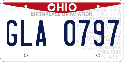 OH license plate GLA0797