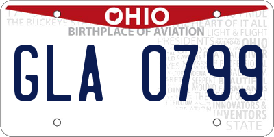 OH license plate GLA0799