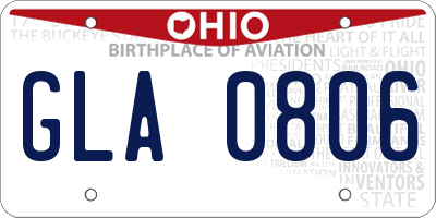 OH license plate GLA0806