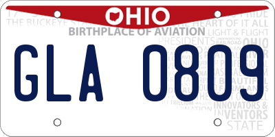 OH license plate GLA0809