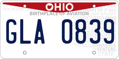 OH license plate GLA0839