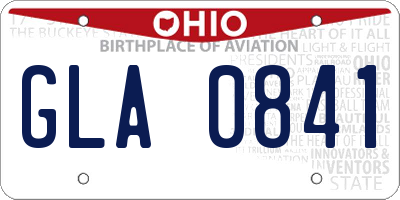 OH license plate GLA0841