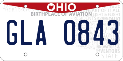 OH license plate GLA0843