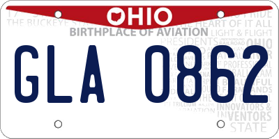 OH license plate GLA0862