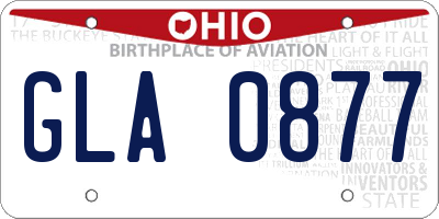 OH license plate GLA0877