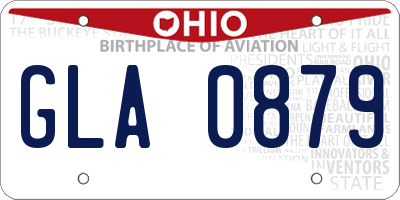 OH license plate GLA0879