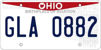 OH license plate GLA0882