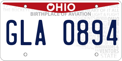 OH license plate GLA0894