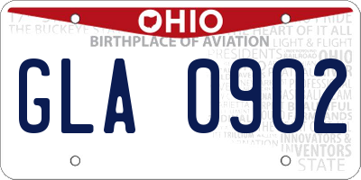 OH license plate GLA0902