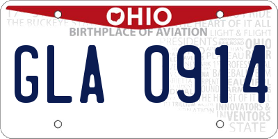 OH license plate GLA0914