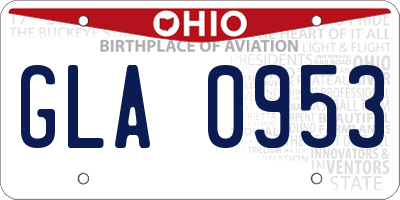 OH license plate GLA0953
