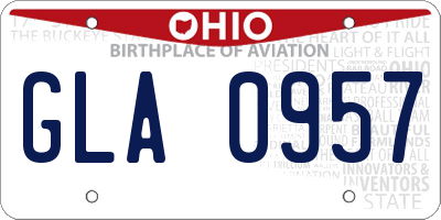 OH license plate GLA0957