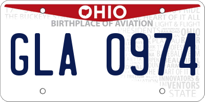 OH license plate GLA0974