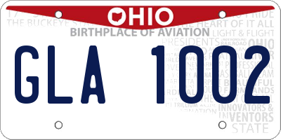 OH license plate GLA1002