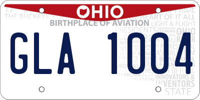 OH license plate GLA1004