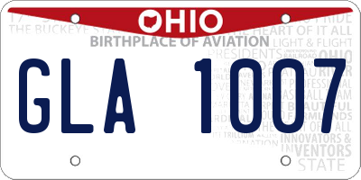 OH license plate GLA1007