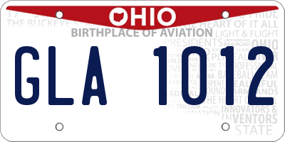 OH license plate GLA1012