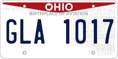 OH license plate GLA1017
