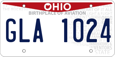 OH license plate GLA1024
